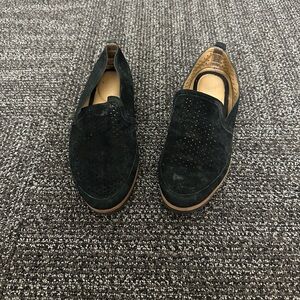 Franco Sarto Shoes Womens 7 M Factor Slip On Loafers Comfort Black Faux Leather